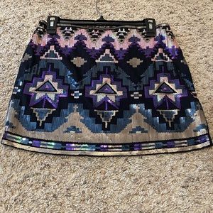 Express Aztec sequin mini skirt. Size S